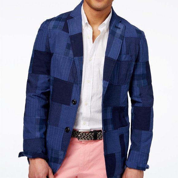 Tommy Hilfiger Other - Tommy Hilfiger Blue Billy Patchwork Sport Coat  XL